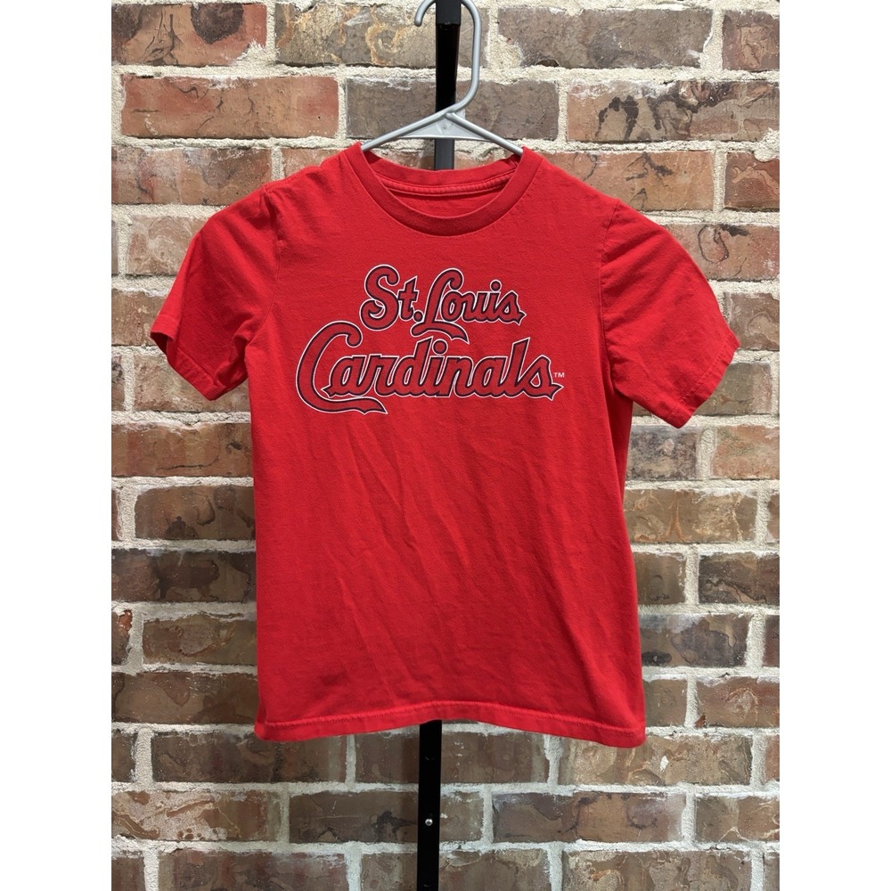 MLB St. Louis Cardinals Shirt, Youth Small (8), Short‎ Sleeve Red, Baseball